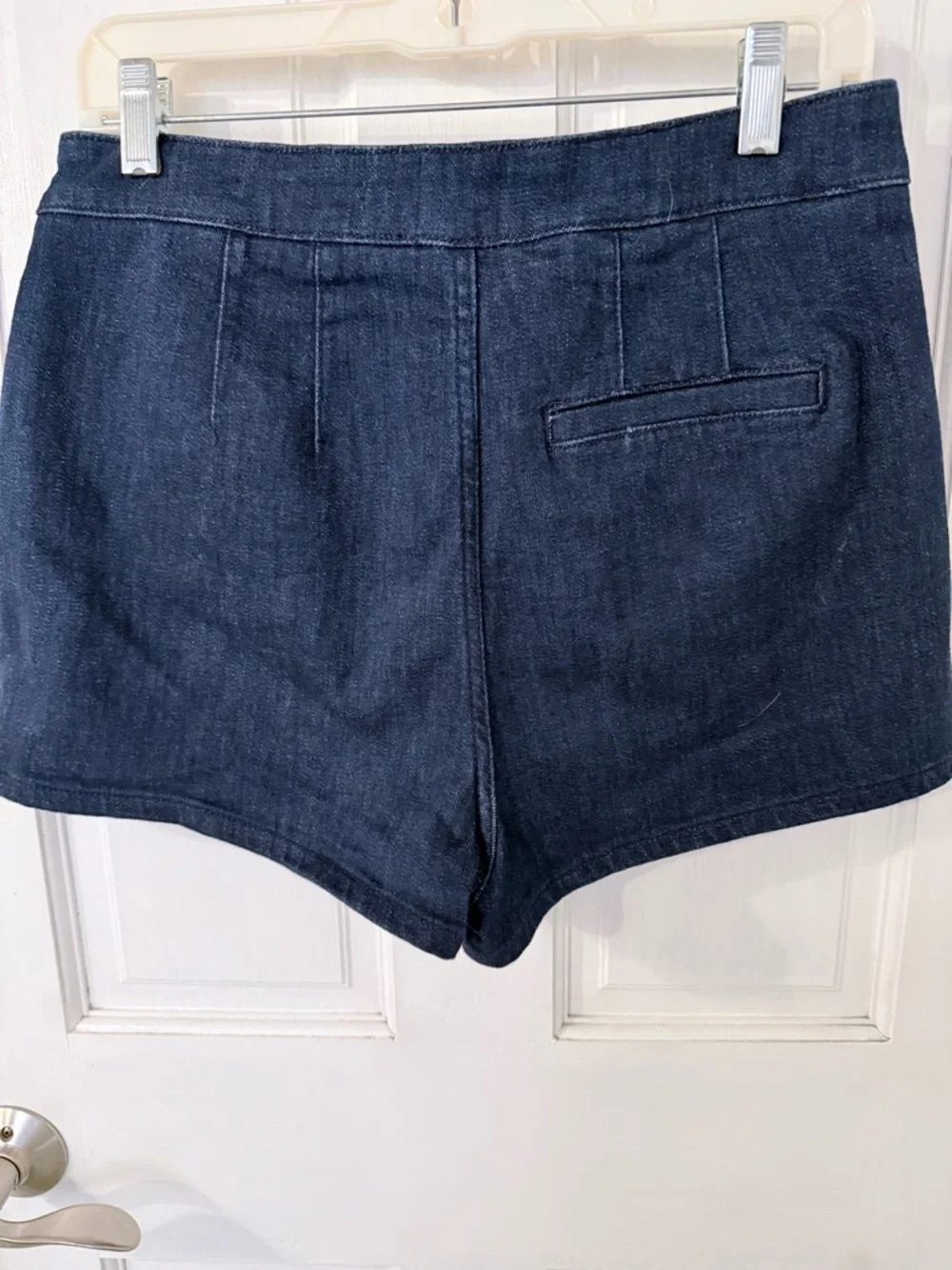 Anthropologie Dark Blue Denim Zip-Front Shorts - Picture 3 of 5